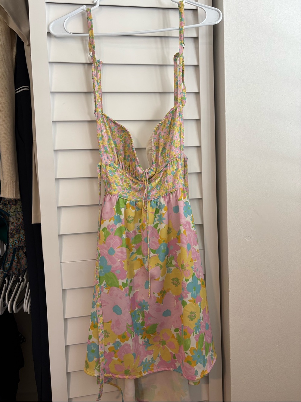 For Love And Lemons Pink Floral Tie-Front Dress - Picture 2 of 5